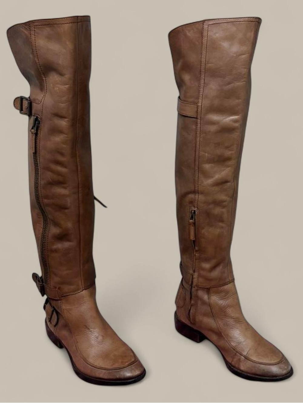 Sam Edelman Tan Paulina Over the Knee Boots